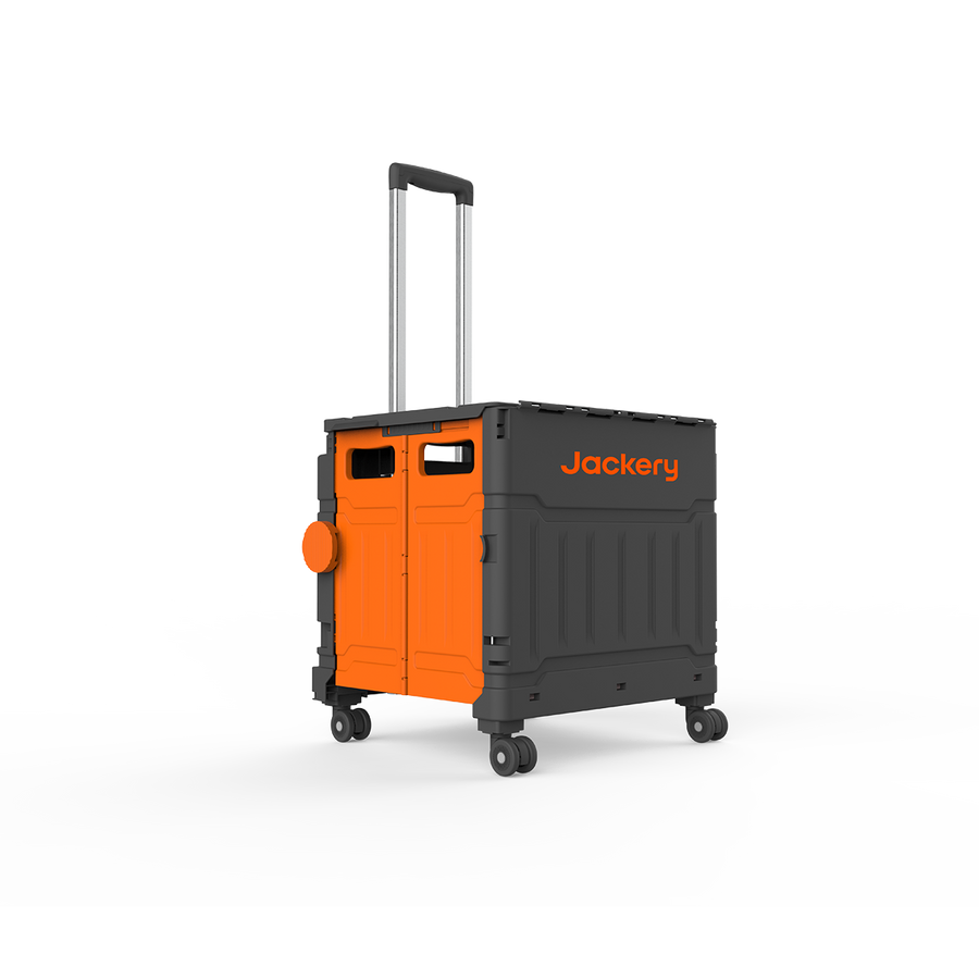 Skládací vozík Jackery pro Explorer 1000 V2 – rozložený, pohled z boku